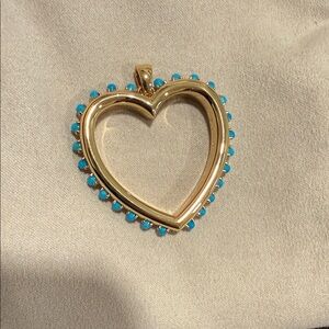 Jane Win Heart Pendant with Blue Accents